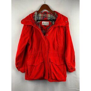 Vintage Pacific Trail Womens Red Corduroy Hooded Jacket Size S
